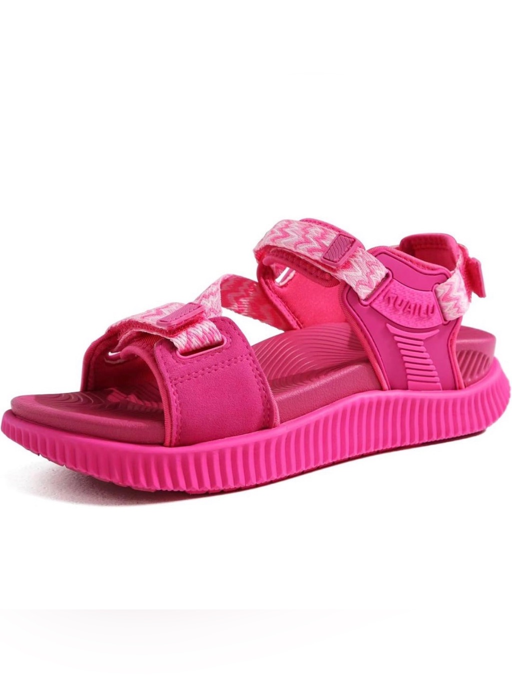 Women Pink Adjustable Strap Sport Sandals 8.5